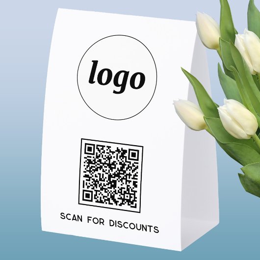 Plaque De Table Logo Code QR Entreprise Scannez pour Réductions
