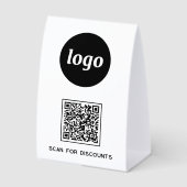 Plaque De Table Logo Code QR Entreprise Scannez pour Réductions (Recto)