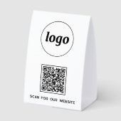 Plaque De Table Logo Code QR Entreprise Scannez pour Site Web (Verso)