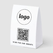 Plaque De Table Logo Code QR Entreprise Scannez pour Site Web (Recto)