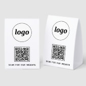 Plaque De Table Logo Code QR Entreprise Scannez pour Site Web (Recto/verso)