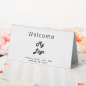 Plaque De Table Logo commerce blanc noir ouvert bureau fermé (In SItu (Mariage))