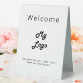 Plaque De Table Logo commerce blanc noir ouvert fermé (In SItu (Mariage))