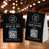 Plaque De Table Logo commercial Venmo Zelle Code QR Scan Paiement