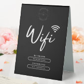 Plaque De Table Logo d'affaires moderne noir et blanc Détails Wifi (In SItu (Mariage))