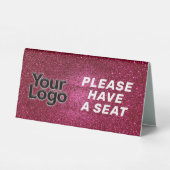 Plaque De Table Logo d'affaires personnalisé Restaurant Café Profe (Verso)