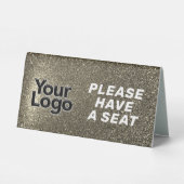 Plaque De Table Logo d'affaires personnalisé Restaurant Café Profe (Verso)