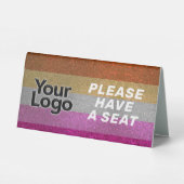 Plaque De Table Logo d'affaires personnalisé Restaurant Café Profe (Verso)