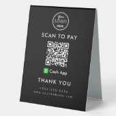 Plaque De Table Logo d'analyse de code QR de l'application de cais (Recto)