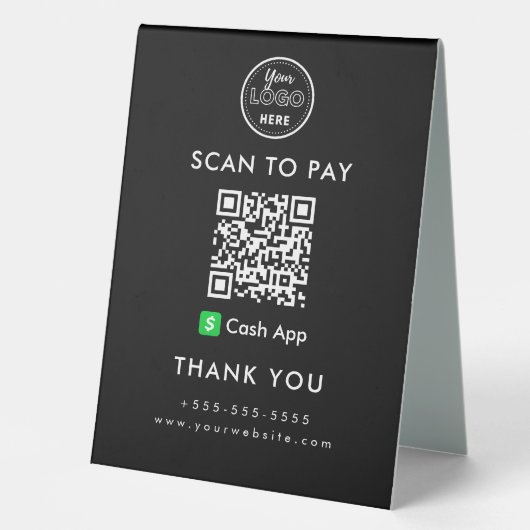 Plaque De Table Logo d'analyse de code QR de l'application de cais (Recto)