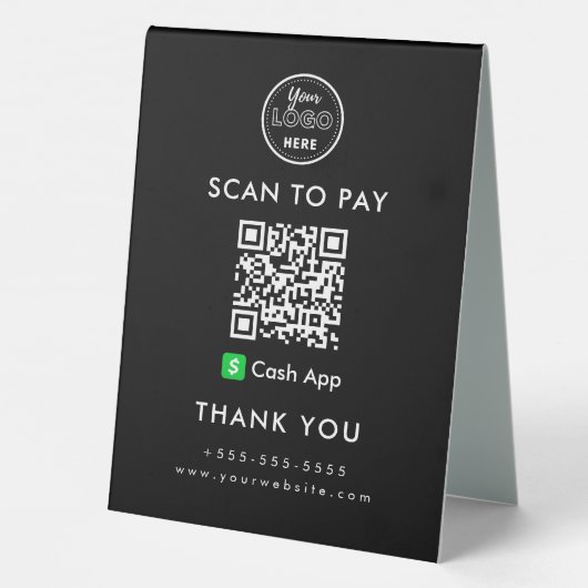 Plaque De Table Logo d'analyse de code QR de l'application de cais (Verso)