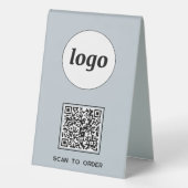 Plaque De Table Logo de code QR Analyse d'entreprise pour commande (Verso)