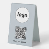 Plaque De Table Logo de code QR Analyse d'entreprise pour commande (Recto)