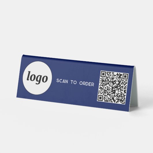 Plaque De Table Logo de code QR Analyse d'entreprise pour commande (Recto)