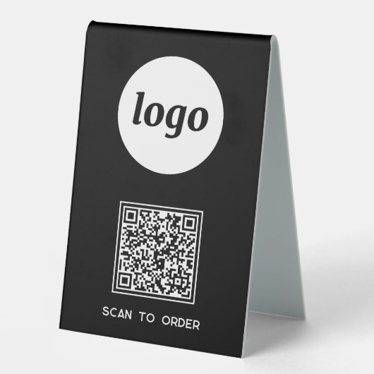 Plaque De Table Logo de code QR Analyse d'entreprise pour commande (Recto)