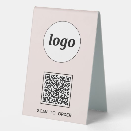 Plaque De Table Logo de code QR Analyse d'entreprise pour commande (Verso)