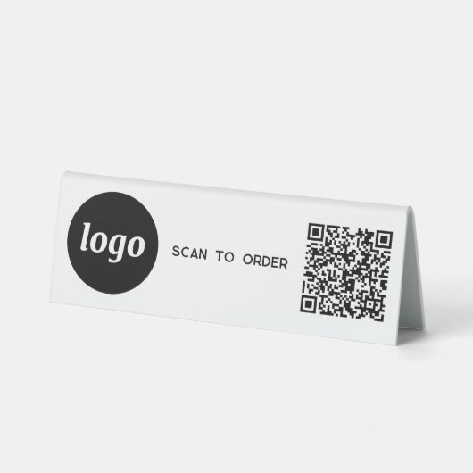 Plaque De Table Logo de code QR Analyse d'entreprise pour commande (Verso)