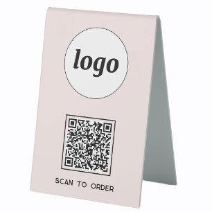Plaque De Table Logo de code QR Analyse d'entreprise pour commande