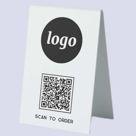 Plaque De Table Logo de code QR Analyse d'entreprise pour commande
