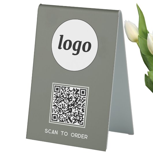 Plaque De Table Logo de code QR Analyse d'entreprise pour commande