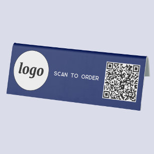 Plaque De Table Logo de code QR Analyse d'entreprise pour commande