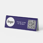 Plaque De Table Logo de code QR Analyse d'entreprise pour examiner (Recto)