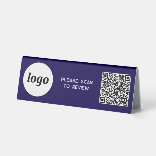 Plaque De Table Logo de code QR Analyse d'entreprise pour examiner (Recto)