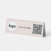 Plaque De Table Logo de code QR Analyse d'entreprise pour le menu (Verso)