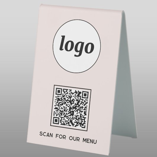 Plaque De Table Logo de code QR Analyse d'entreprise pour le menu