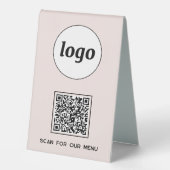 Plaque De Table Logo de code QR Analyse d'entreprise pour le menu (Recto)