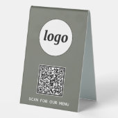 Plaque De Table Logo de code QR Analyse d'entreprise pour Menu Sag (Verso)