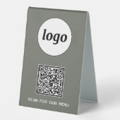 Plaque De Table Logo de code QR Analyse d'entreprise pour Menu Sag (Recto)