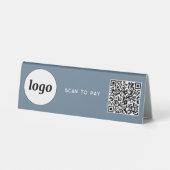 Plaque De Table Logo de code QR Analyse d'entreprise pour payer Du (Verso)