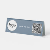 Plaque De Table Logo de code QR Analyse d'entreprise pour payer Du (Recto)