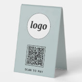 Plaque De Table Logo de code QR Analyse d'entreprise pour payer Du (Verso)