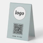 Plaque De Table Logo de code QR Analyse d'entreprise pour payer Du (Recto)