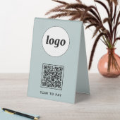 Plaque De Table Logo de code QR Analyse d'entreprise pour payer Du (En SItu (Tableau))