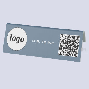 Plaque De Table Logo de code QR Analyse d'entreprise pour payer Du