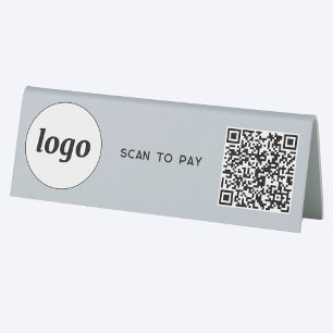 Plaque De Table Logo de code QR Analyse d'entreprise pour payer en
