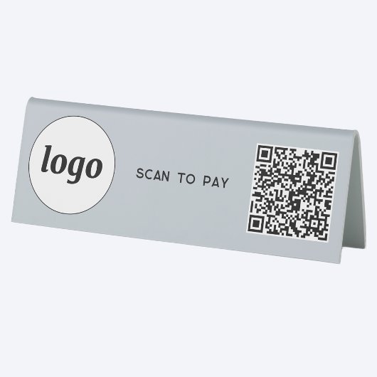 Plaque De Table Logo de code QR Analyse d'entreprise pour payer en