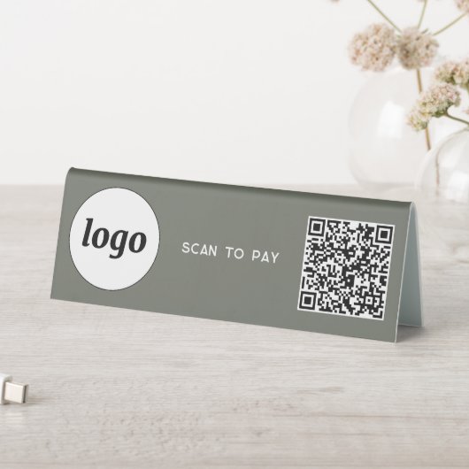 Plaque De Table Logo de code QR Analyse d'entreprise pour payer Sa (En SItu (Tableau))