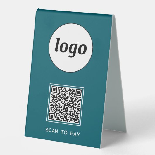 Plaque De Table Logo de code QR Analyse d'entreprise pour payer ve (Recto)