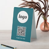 Plaque De Table Logo de code QR Analyse d'entreprise pour payer ve (En SItu (Tableau))