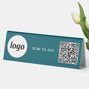 Plaque De Table Logo de code QR Analyse d'entreprise pour payer ve