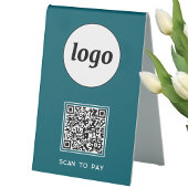 Plaque De Table Logo de code QR Analyse d'entreprise pour payer ve