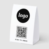 Plaque De Table Logo de code QR Entreprise Scannez pour commander (Verso)