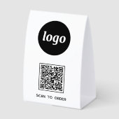 Plaque De Table Logo de code QR Entreprise Scannez pour commander (Recto)