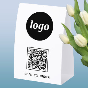 Plaque De Table Logo de code QR Entreprise Scannez pour commander