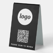 Plaque De Table Logo de code QR Entreprise Scannez pour évaluer (Verso)