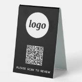 Plaque De Table Logo de code QR Entreprise Scannez pour évaluer (Recto)